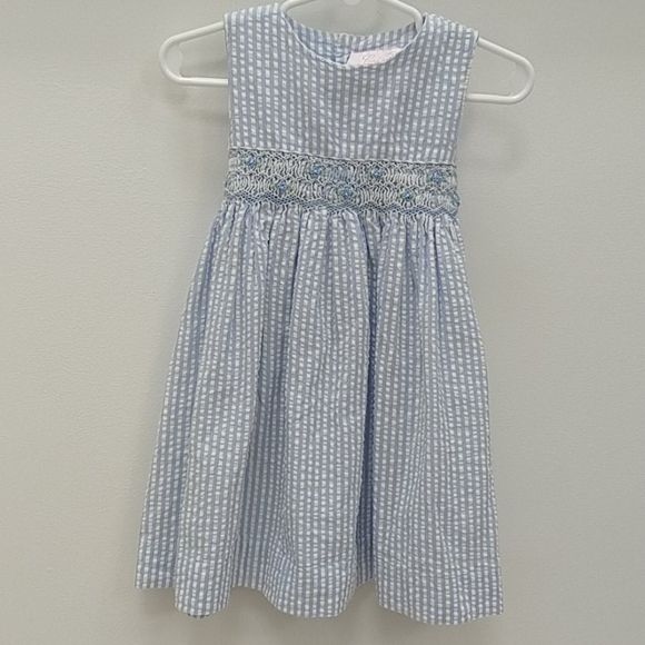 Smocked seersucker dress - Picture 1 of 4
